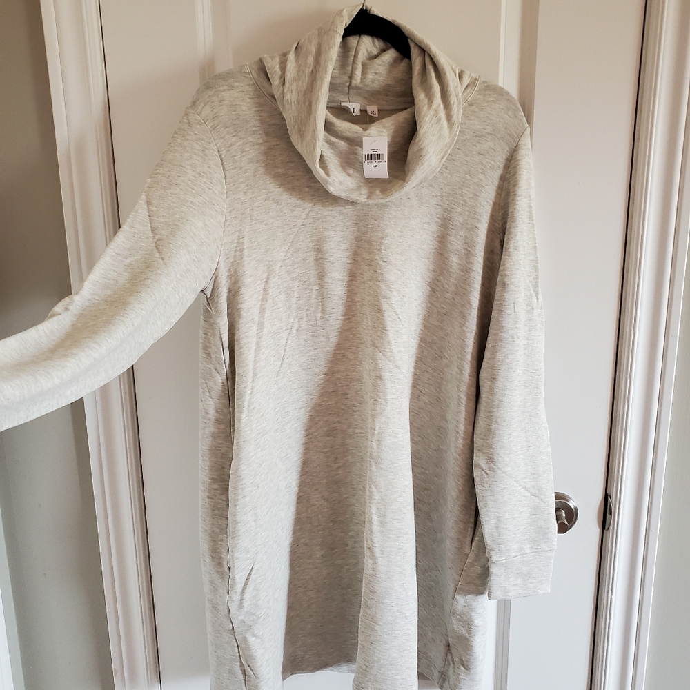 NWT GAP grey cowl neck swing sweatshirt size large